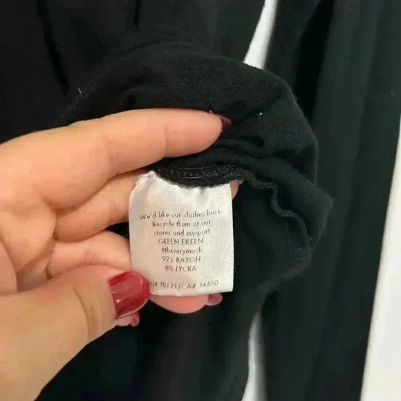 Eileen Fisher Womens Long Sleeve black Tee Size S FLAWED - Picture 3 of 6